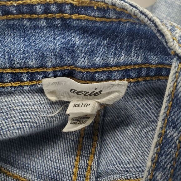 Aerie Denim Baggy Y2K Overalls Size XS - Picture 10 of 12